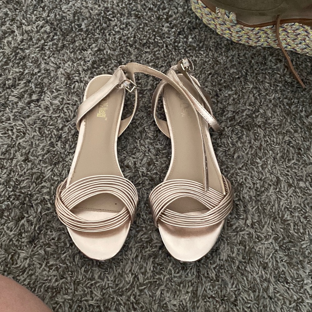 Rose gold strappy sandal